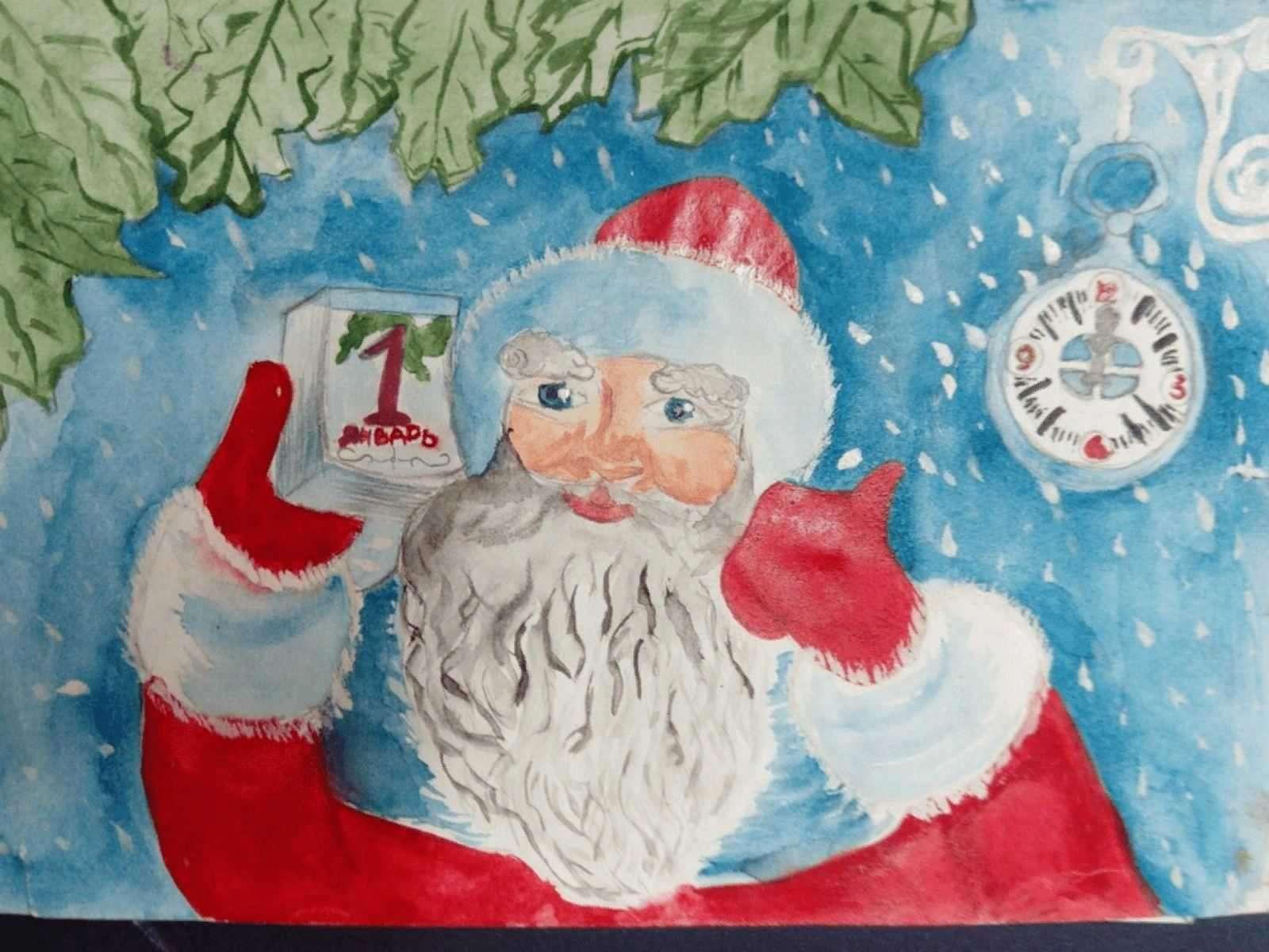 Дед мороз 4 класс. Новогодние рисунки. Детские новогодние рисунки. Рисование на тему новый год. Подарки Деда Мороза.