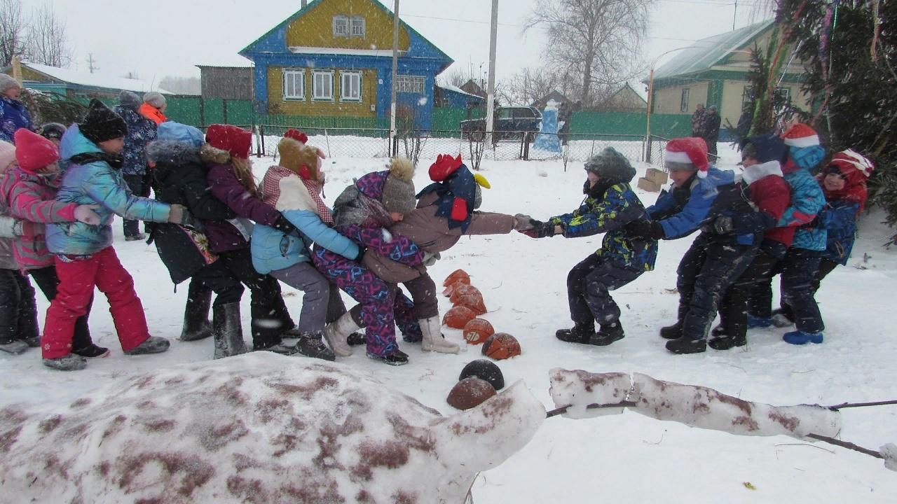 Зимние забавы описание фотографии