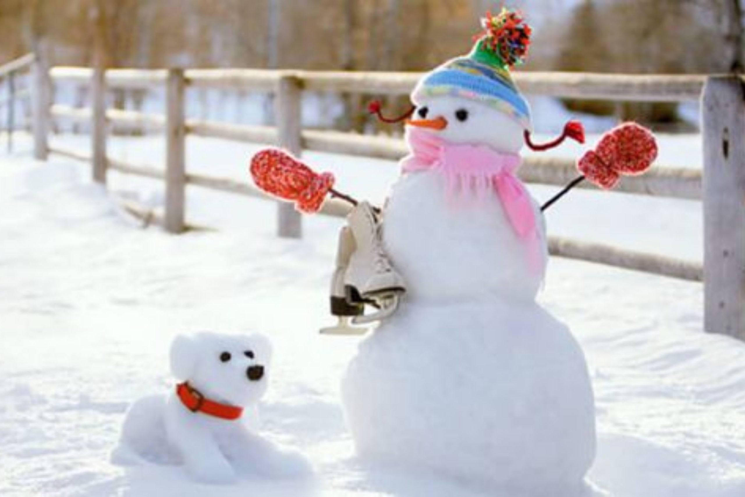 красивые снеговики из снега фото
